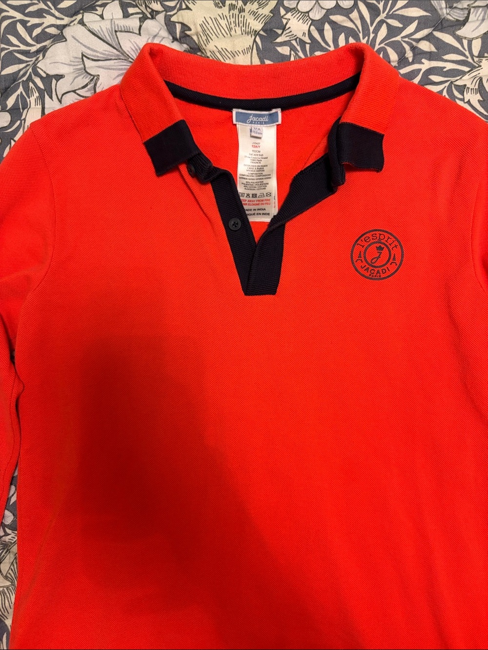 Jacadi Red Polo with Navy Trim